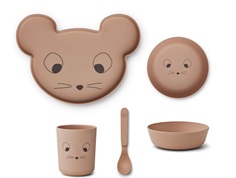 Liewood mouse pale tuscany dinner set Brody (4-pack)